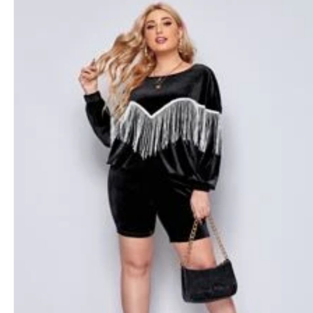 2 piece velour short set